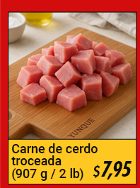 Carne de cerdo troceada (907 g / 2 lb)
Carne de cerdo troceada (907 g / 2 lb)
