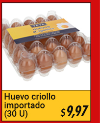 Huevo criollo importado Yeya (30 U)
