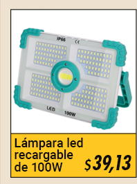 Lámpara led recargable de 100W Saco FR-34127
